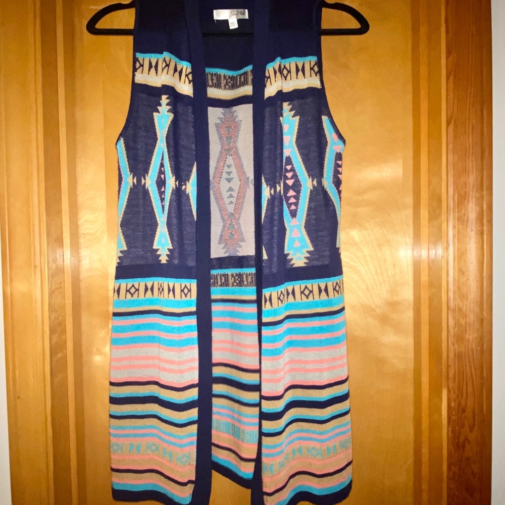 Aztec print knit top